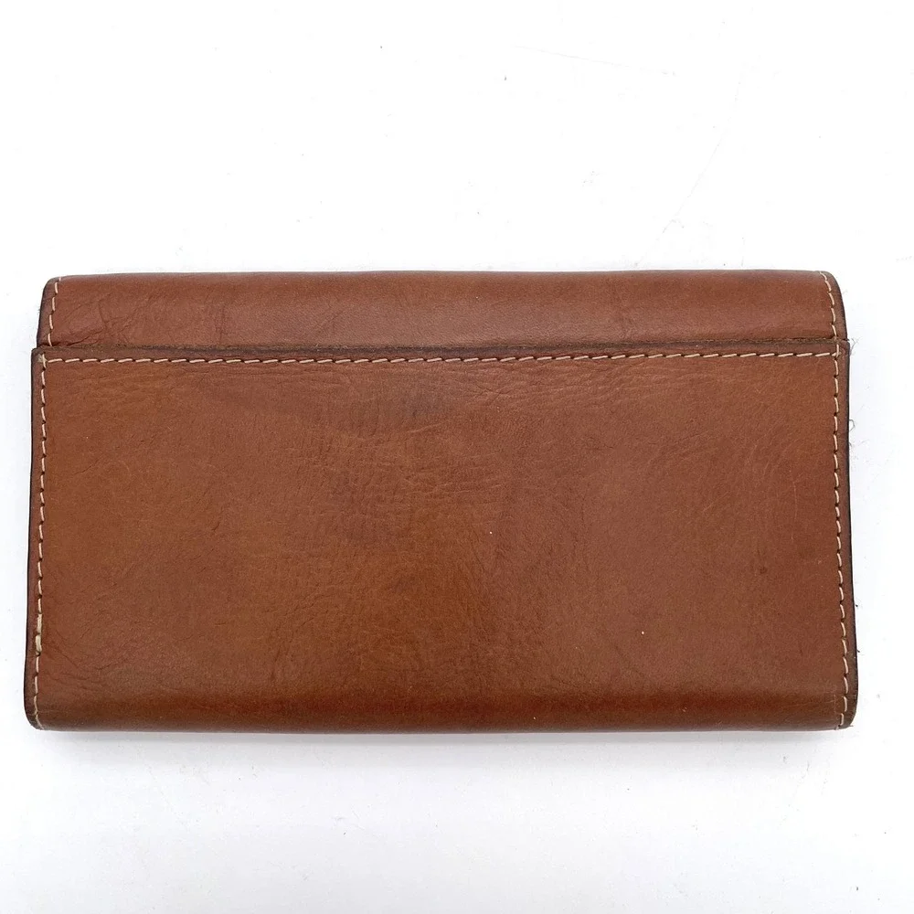 Patricia Nash 100% Genuine Leather Minimalist Capsule Camel Brown Tan Wallet